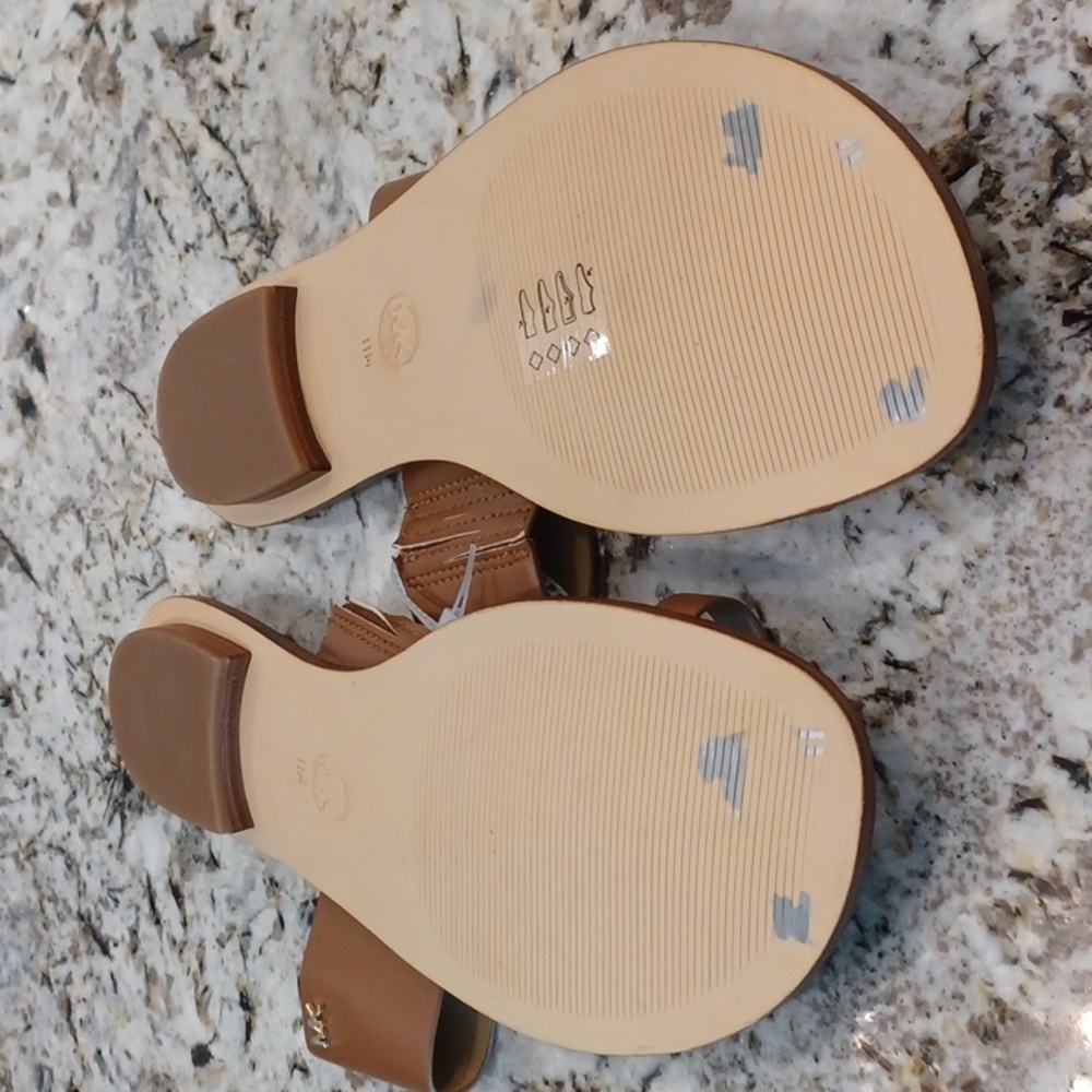 Michael Kors Augustv MK Logo Leather Flat Toe Strap Sandals SZ 11 New - Picture 14 of 14
